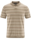 Polo shirt a righe in pura canapa e cotone biologico