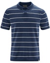 Polo shirt a righe in pura canapa e cotone biologico